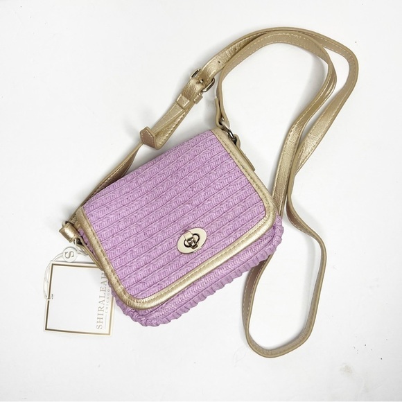 NEW with tags Anthropologie Shiraleah Lilac Woven Bag - Picture 1 of 4